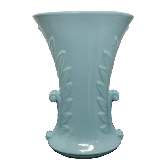 Vintage Abingdon USA Turquoise 10.5”x7" Vase Art Deco - Picture 1 of 14